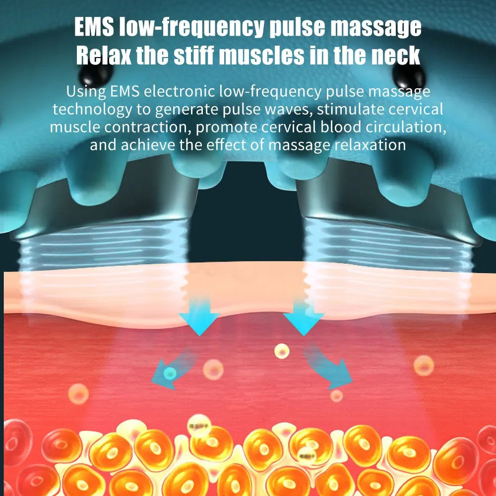 EMS neck acupoint lymphatic massage delves deep into your neck muscle tissue to facilitate a soothing and effective relaxation response.