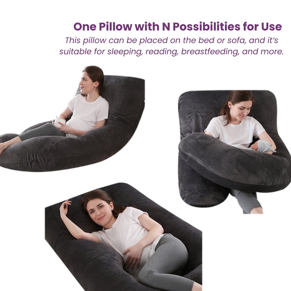Eileensia Ultra Contour Swan Body Pillow can be placed on the bed or sofa, and it is suitable for sleeping, reading, breastfeeding, and more.