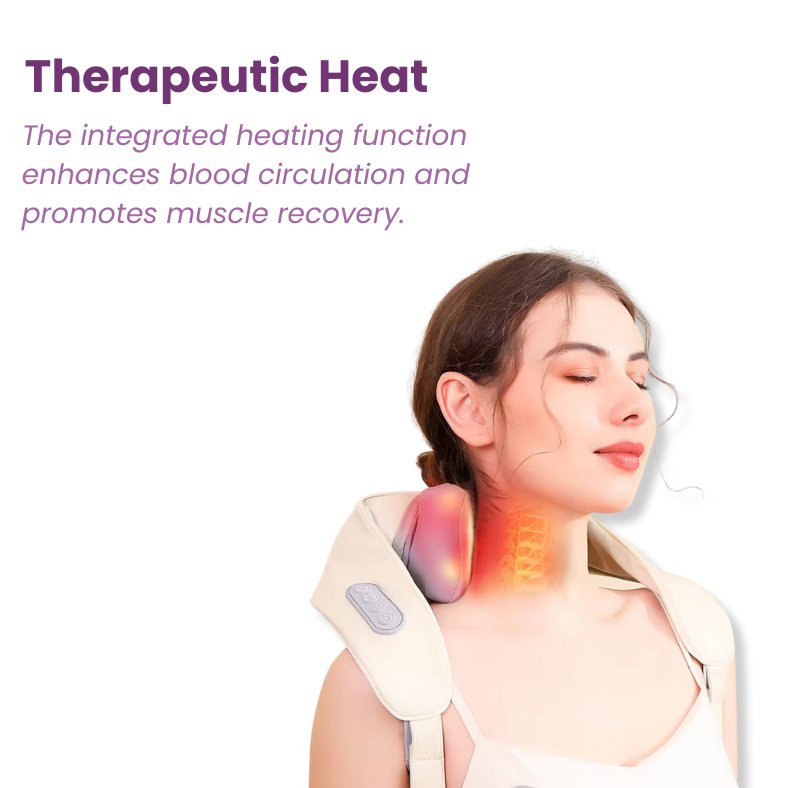 The integrated heating function enhances blood circulation and promotes muscle recovery.