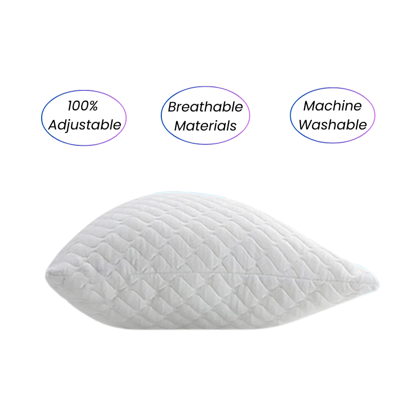 crescent pillow adjustable memory foam and microfiber breathable materials machine washable