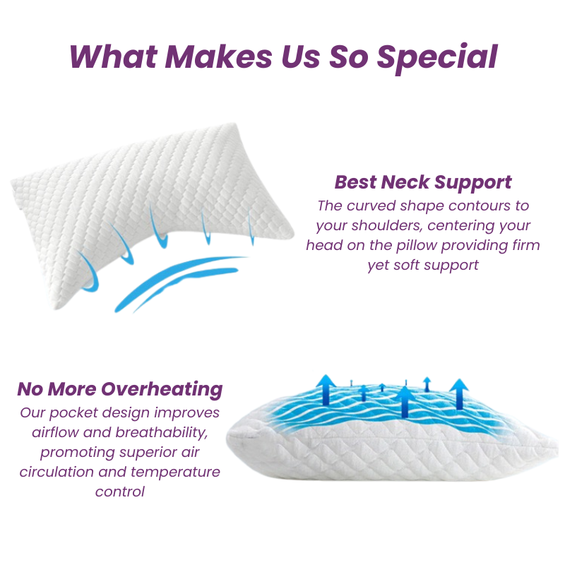 crescent pillow neck support no overheating special premium memory foam and microfiber good for side back stomach sleepers