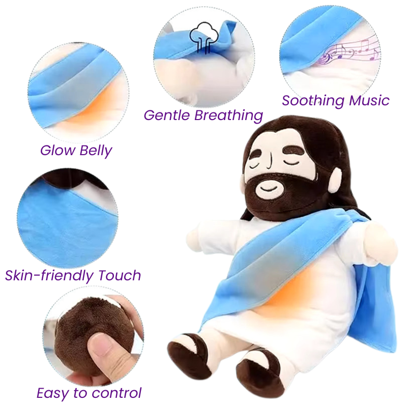 Eileensia jesus plush glow belly gentle breathing soothing music skin-friendly touch and easy to control