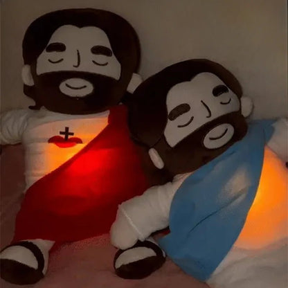 Eileensia red and blue breathing jesus plush best sleep partner 